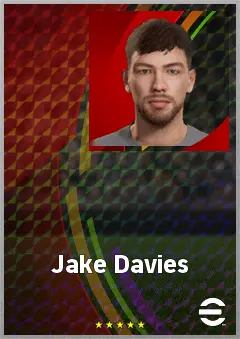 Jake Davies eFootball 2026 player card, 59 OVR AMF