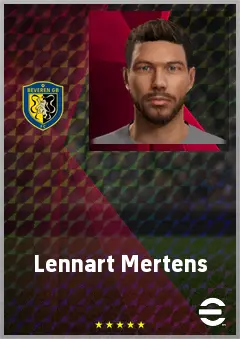 Lennart Mertens eFootball 2026 player card, 66 OVR CF