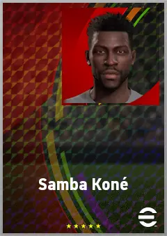 Samba Koné eFootball 2026 player card, 64 OVR CMF