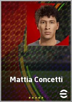 Mattia Concetti eFootball 2026 player card, 63 OVR CF