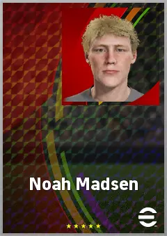 Noah Madsen eFootball 2026 player card, 68 OVR CB