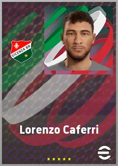 Lorenzo Caferri eFootball 2026 player card, 69 OVR RMF