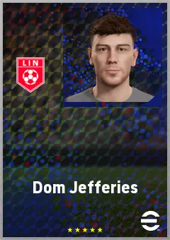 Dom Jefferies eFootball 2026 player card, 66 OVR LWF