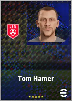 Tom Hamer eFootball 2026 player card, 68 OVR CB