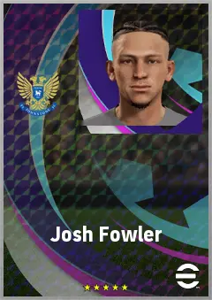 Josh Fowler eFootball 2026 player card, 65 OVR CF