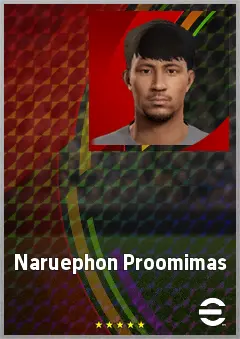 Naruephon Proomimas eFootball 2026 player card, 62 OVR CMF