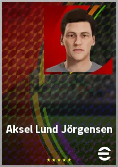 Aksel Lund Jörgensen eFootball 2026 player card, 60 OVR DMF