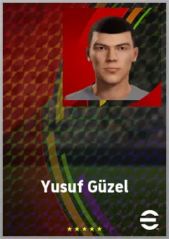 Yusuf Güzel eFootball 2026 player card, 58 OVR CMF