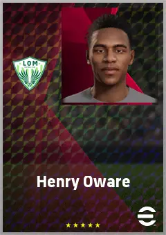 Henry Oware eFootball 2026 player card, 66 OVR LB