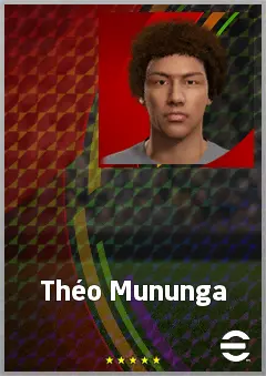 Théo Mununga eFootball 2026 player card, 62 OVR CMF