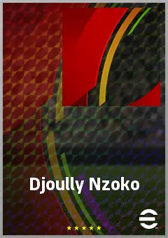 Djoully Nzoko eFootball 2026 player card, 65 OVR RWF