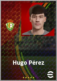 Hugo Pérez eFootball 2026 player card, 62 OVR RWF