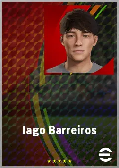 Iago Barreiros eFootball 2026 player card, 63 OVR RWF