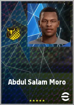 Abdul Salam Moro eFootball 2026 player card, 68 OVR DMF