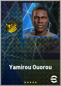 Yamirou Ouorou eFootball 2026 player card, 65 OVR RWF