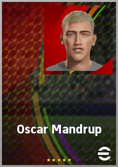 Oscar Mandrup eFootball 2026 player card, 60 OVR CF