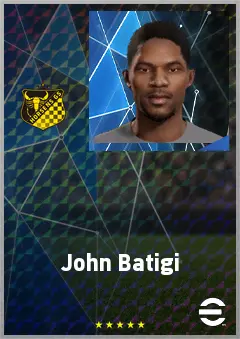 John Batigi eFootball 2026 player card, 64 OVR LWF