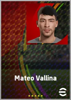 Mateo Vallina eFootball 2026 player card, 63 OVR GK