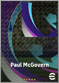 Paul McGovern eFootball 2026 player card, 64 OVR RWF