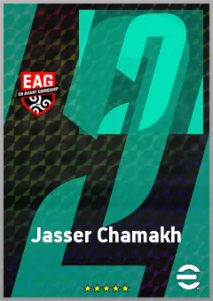 Jasser Chamakh eFootball 2026 player card, 64 OVR LMF