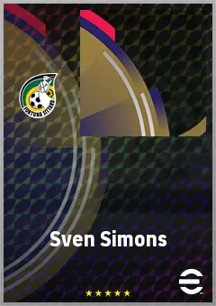 Sven Simons eFootball 2026 player card, 65 OVR CMF