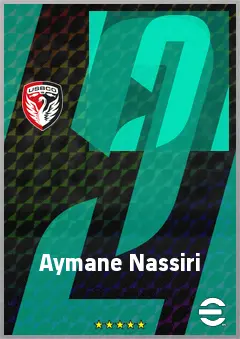 Aymane Nassiri eFootball 2026 player card, 61 OVR RWF