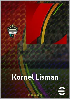 Kornel Lisman eFootball 2026 player card, 66 OVR LWF