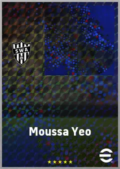 Moussa Yeo eFootball 2026 player card, 68 OVR LWF