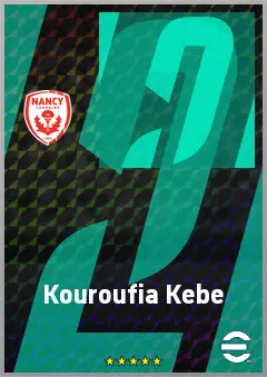 Kouroufia Kebe eFootball 2026 player card, 65 OVR DMF