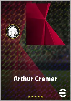 Arthur Cremer eFootball 2026 player card, 65 OVR GK
