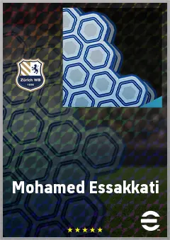 Mohamed Essakkati eFootball 2026 player card, 61 OVR RWF