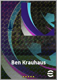 Ben Krauhaus eFootball 2026 player card, 66 OVR CMF
