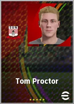Tom Proctor eFootball 2026 player card, 62 OVR AMF