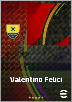 Valentino Felici eFootball 2026 player card, 64 OVR SS