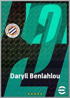 Daryll Benlahlou eFootball 2026 player card, 64 OVR CF
