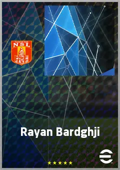 Rayan Bardghji eFootball 2026 player card, 62 OVR LWF