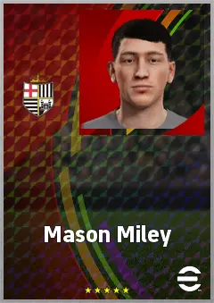 Mason Miley eFootball 2026 player card, 63 OVR DMF