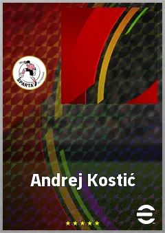 Andrej Kostić eFootball 2026 player card, 67 OVR CF