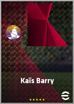 Kaïs Barry eFootball 2026 player card, 64 OVR CB