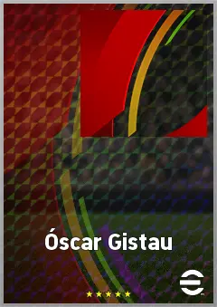Óscar Gistau eFootball 2026 player card, 64 OVR CF
