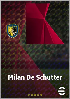 Milan De Schutter eFootball 2026 player card, 61 OVR GK