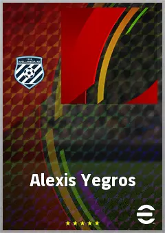 Alexis Yegros eFootball 2026 player card, 62 OVR CMF