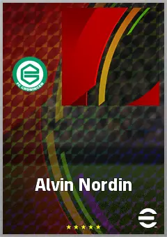 Alvin Nordin eFootball 2026 player card, 65 OVR AMF