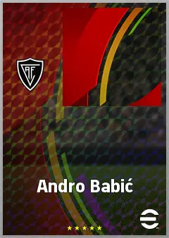 Andro Babić eFootball 2026 player card, 65 OVR DMF