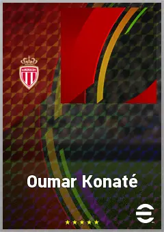 Oumar Konaté eFootball 2026 player card, 62 OVR CF