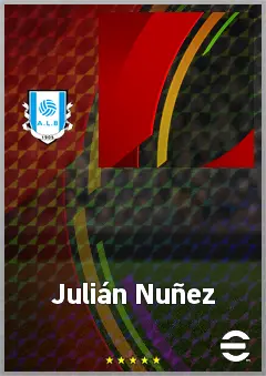 Julián Nuñez eFootball 2026 player card, 64 OVR RWF