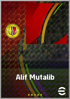 Alif Mutalib eFootball 2026 player card, 53 OVR RWF