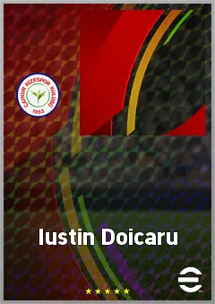 Iustin Doicaru eFootball 2026 player card, 65 OVR CF