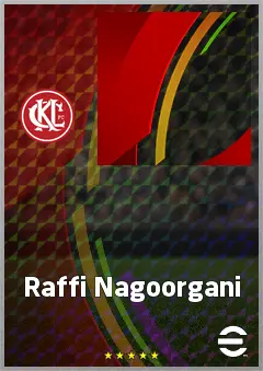 Raffi Nagoorgani eFootball 2026 player card, 62 OVR CB