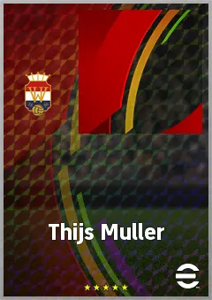 Thijs Muller eFootball 2026 player card, 65 OVR AMF